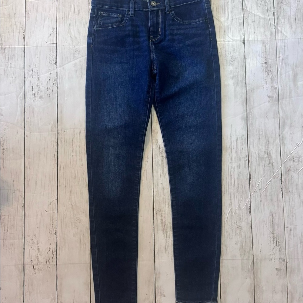 Levi’s Girls 711 Skinny Jeans Size 12 Reg Dark Wash Stretch Mid Rise Denim